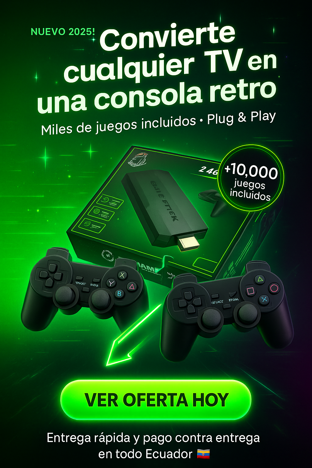 🎮 RetroStick Pro Miles de juegos, cero complicaciones, diversión garantizada
